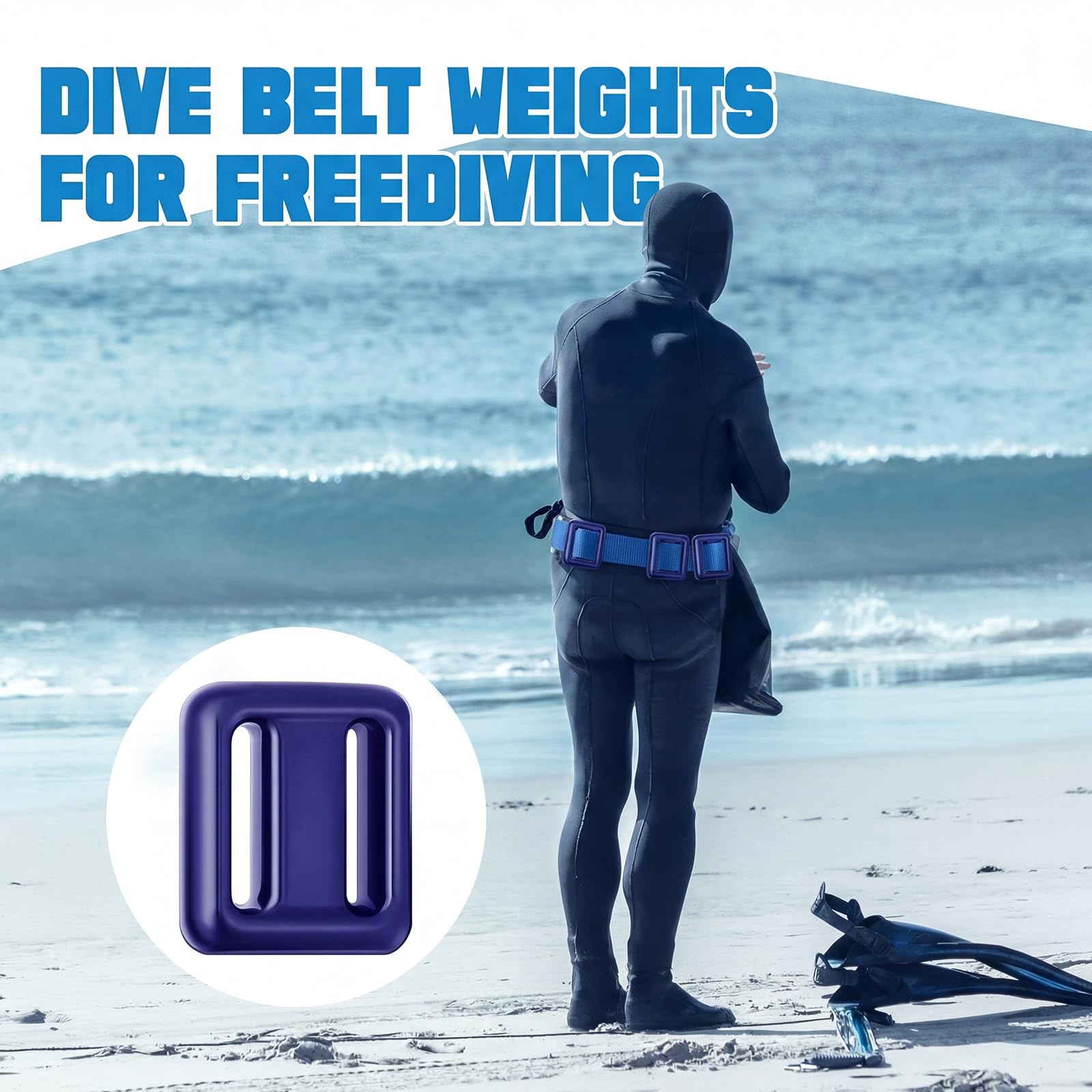 Tellegloww 4 Pcs Dive Weights Belt For Scuba Diving Coated Dive Weights Nylon
