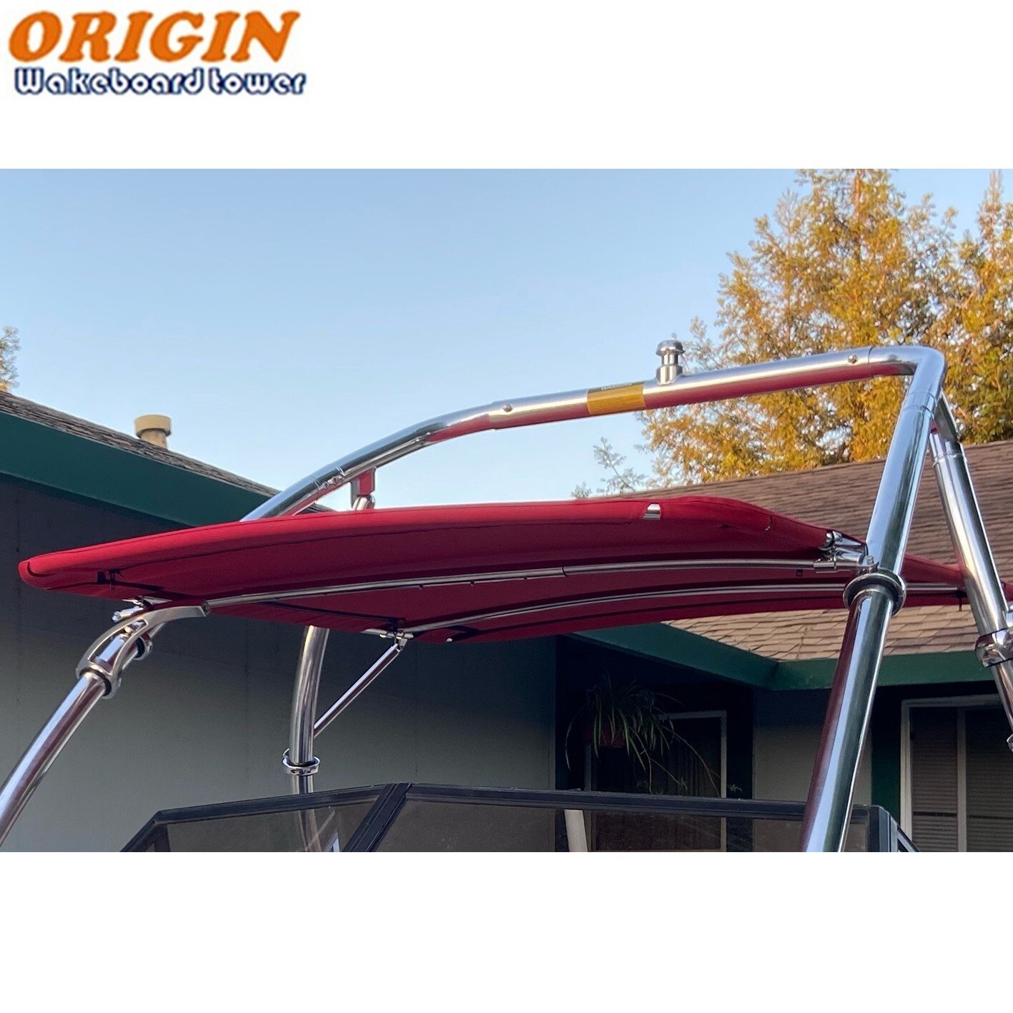 Wakeboard Tower Bimini Top PRO1580 Red 5 Years Warranty No Fading No Deformation