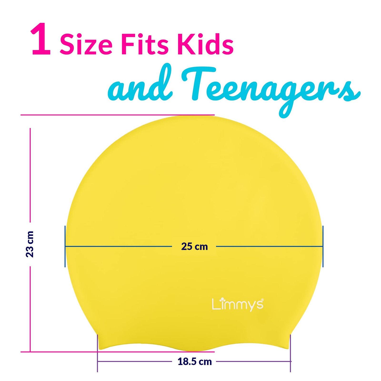 Kids Swim Cap – 100 Silicone Swim Cap for Long Hair – Soft, Stretchy Comfort…