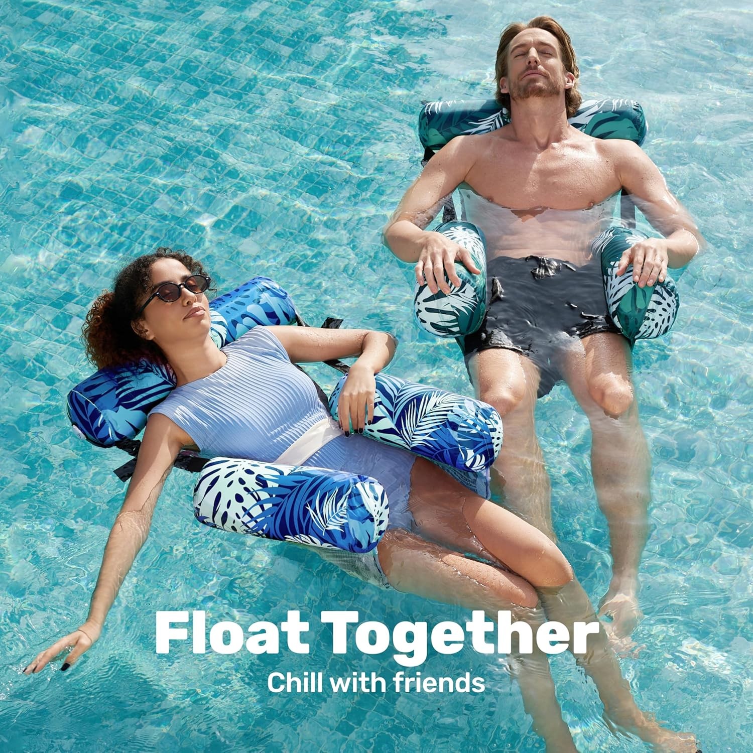 3Pcs Floating lounge chairs, floating chair parties, summer water beach lake fun