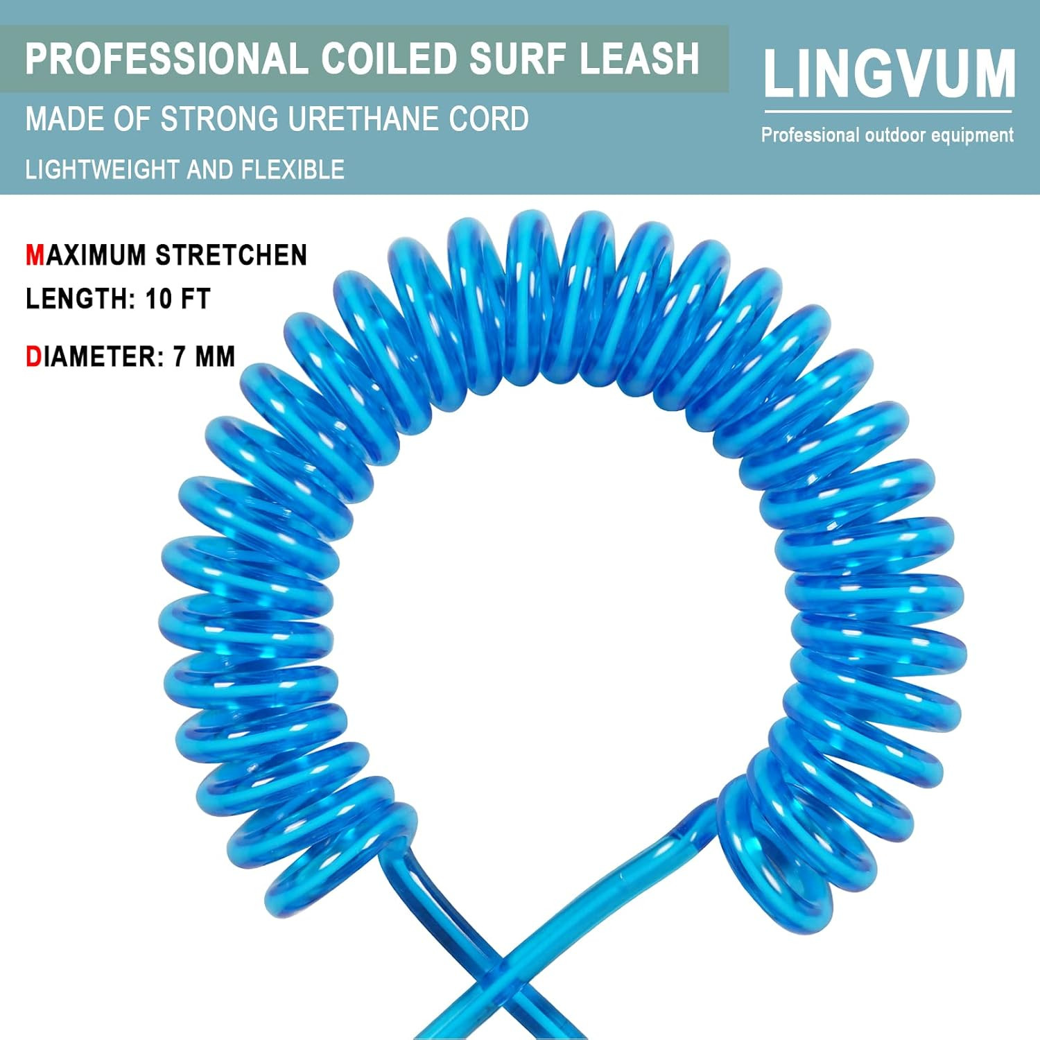 Coiled SUP Leash Premium Paddle Board Ankle Leashes Legrope Strap for Paddleboar