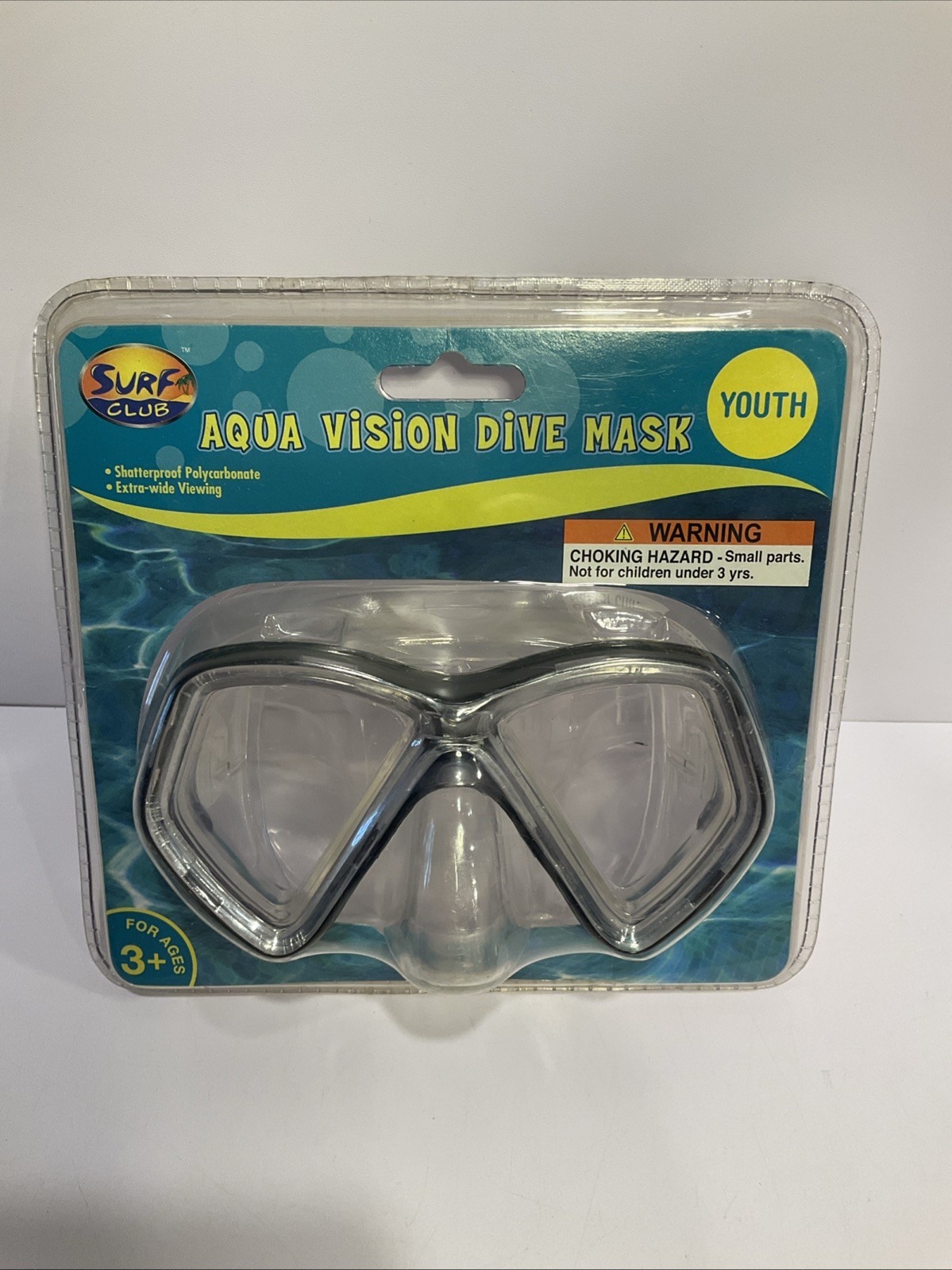 Surf Club Aqua Vision Dive Mask Youth Kid’d Children’s Goggles Polycarbonate NEW