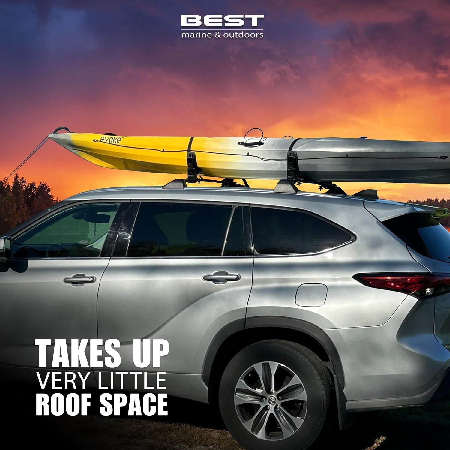 Universal Kayak Roof Rack Saddles for Cars, Trucks & SUVs – Easy Mounting!