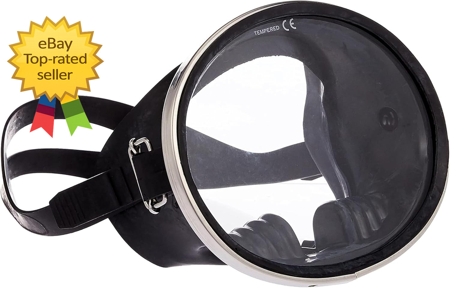 Scuba Diving Mask Oval Tempered Glass Snorkel Mask RubberFrame Adults Underwater