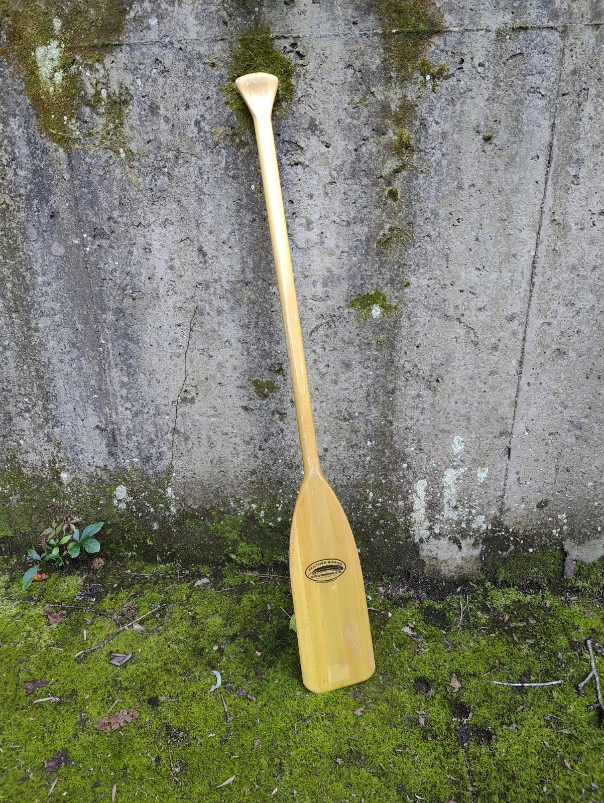 Vintage Wooden Canoe Paddle Feather Brand Caviness Oar Decor Rustic USA