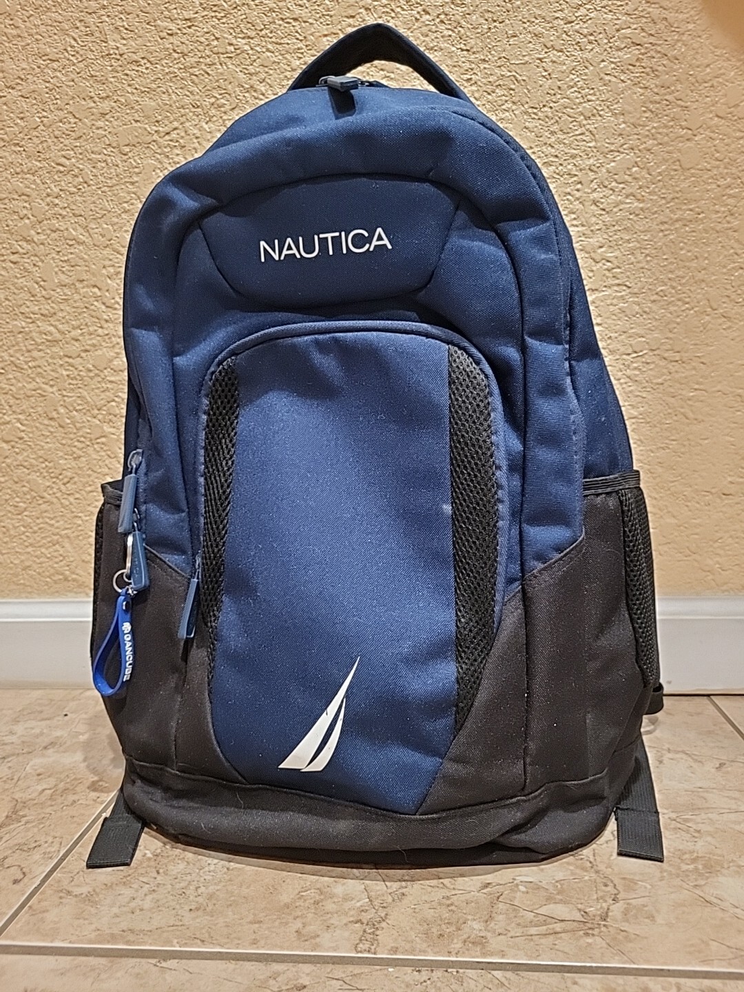 NAUTICA, Navy Blue Black, Sport Backpack 18 Inches Tall