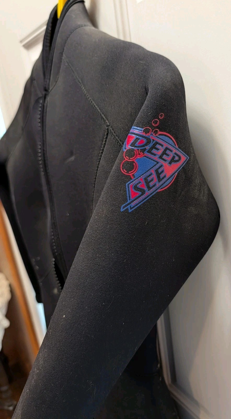 Deep See Black Full Wetsuit Front Zip Long Sleeve Full Length Vintage Size 7/8