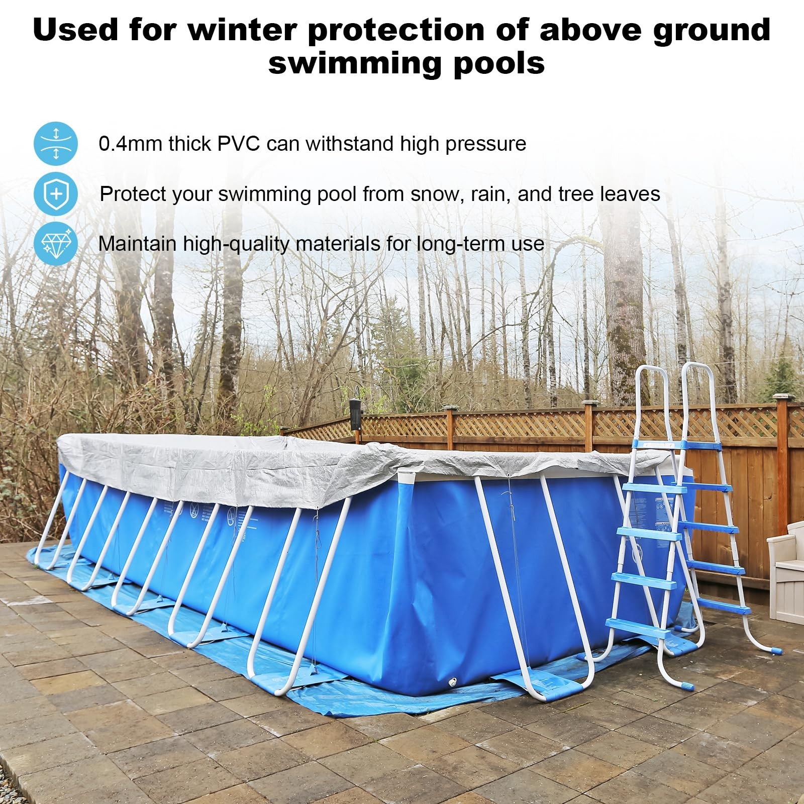 2Pack 4×15 Ft Pool Pillow for Above Ground Swimming Pools，Winterizing Pool Ai…