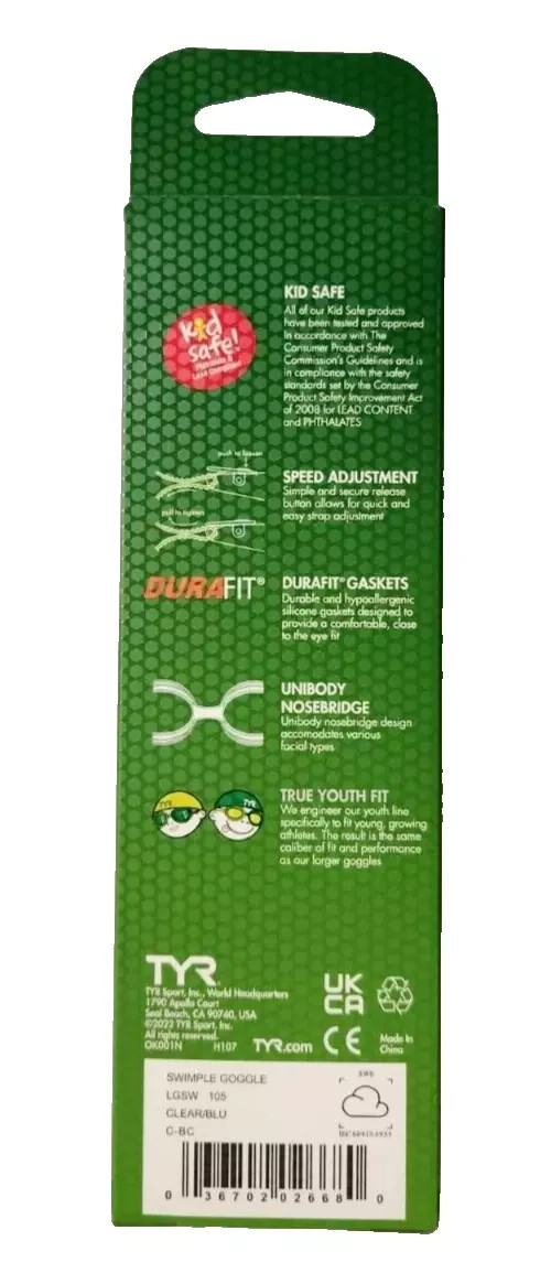 WOW! TYR Swimple Kid’s Fit Clear/Blue (Ages 3 to 10 Years) & FAST FREE SHIP!