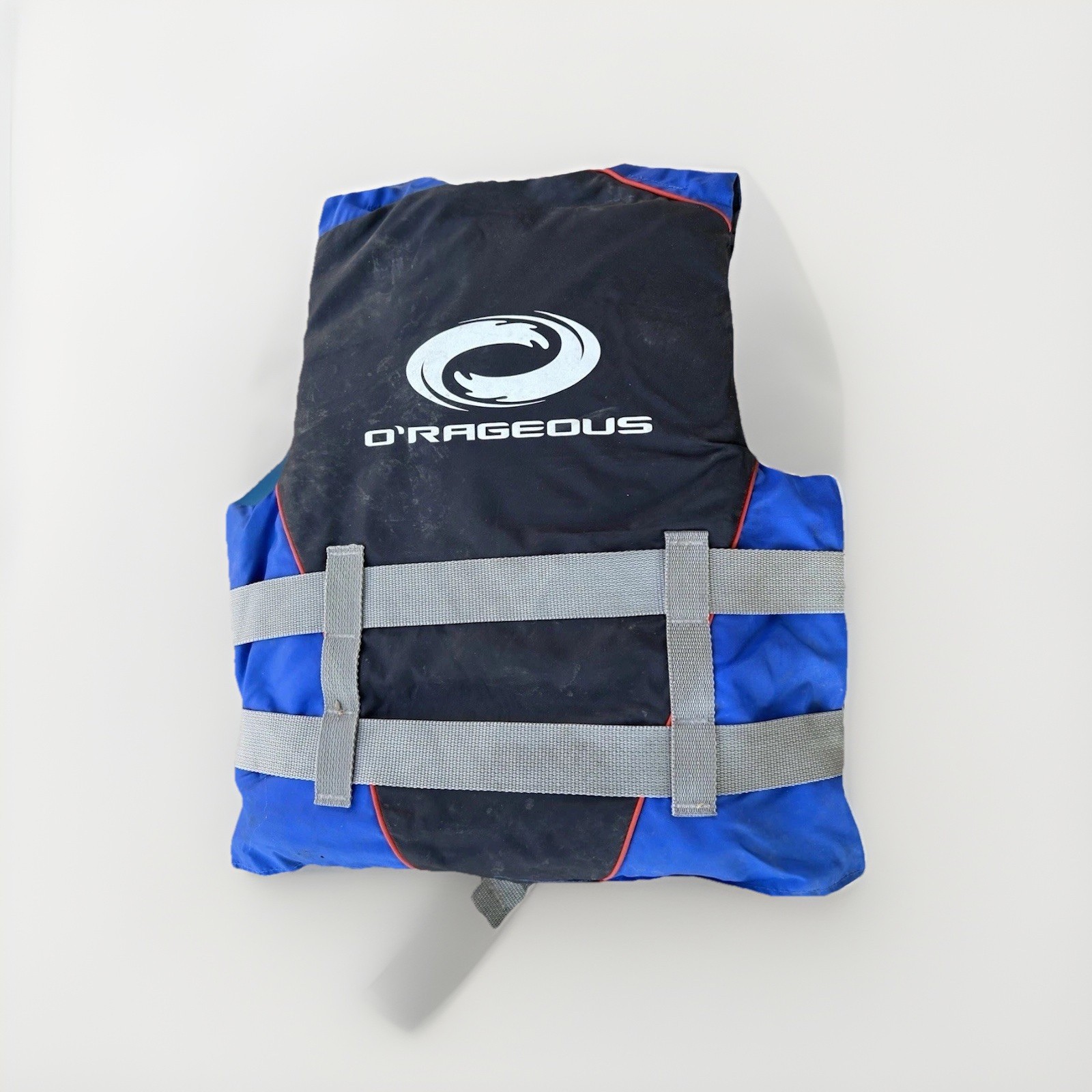 O’Rageous Adult Small Life Jacket Blue Black Chest 32-36″ Over 90 lbs