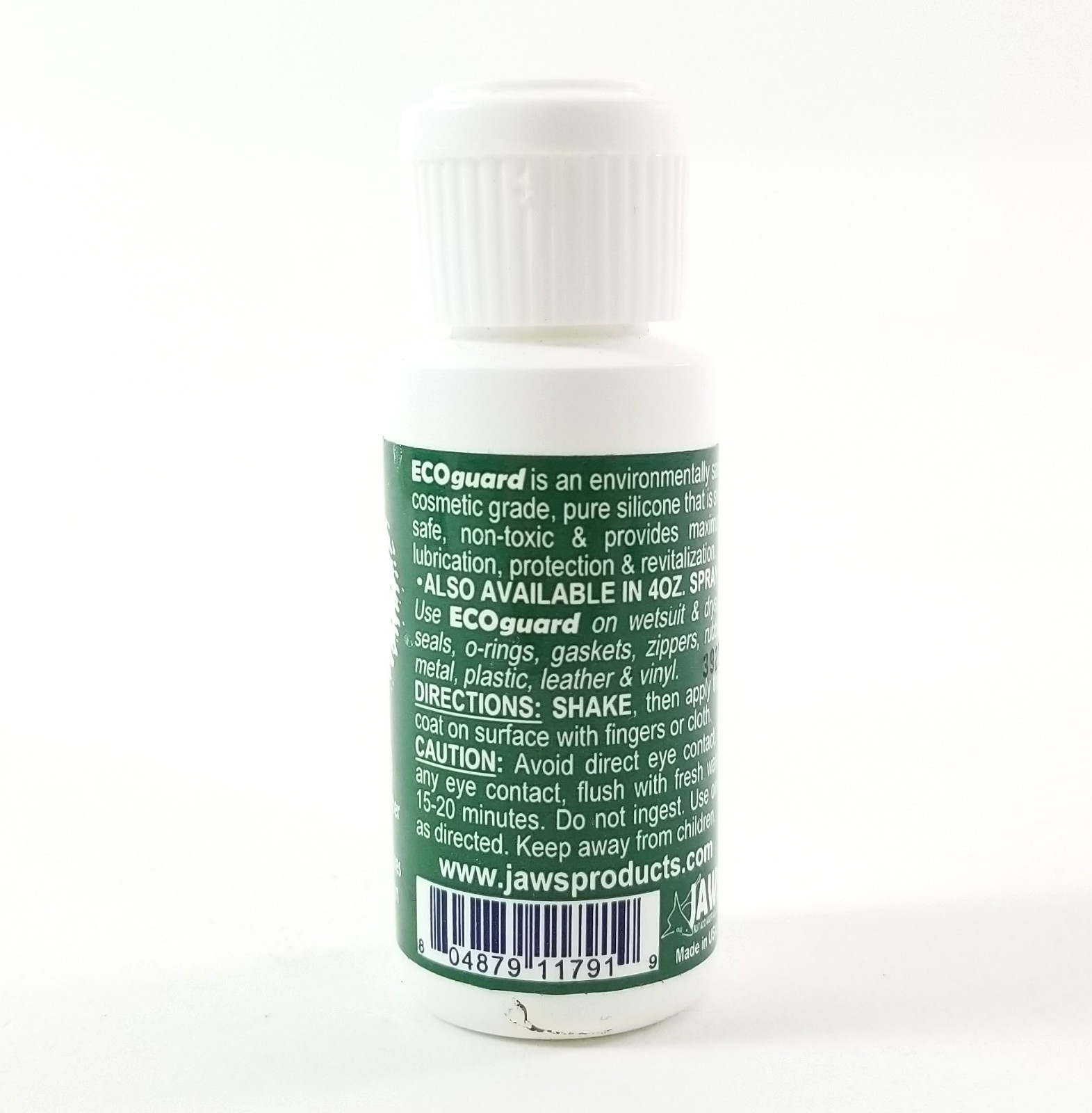 JAWS Eco Guard Silicone Concentrate 1 fl oz. EcoGuard Scuba Dive Lubricate Clean