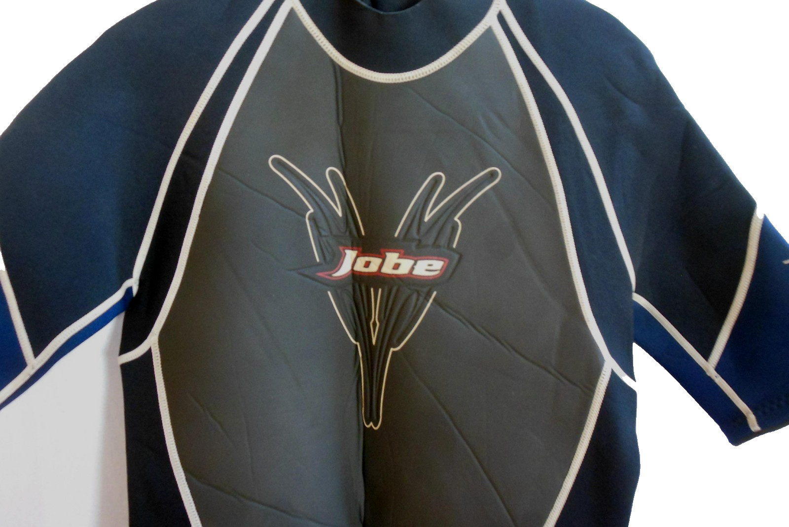 Jobe Wetsuit M-L Navy Blue Gray Black Shorty Spring Short Sleeves Men 3mm GUC