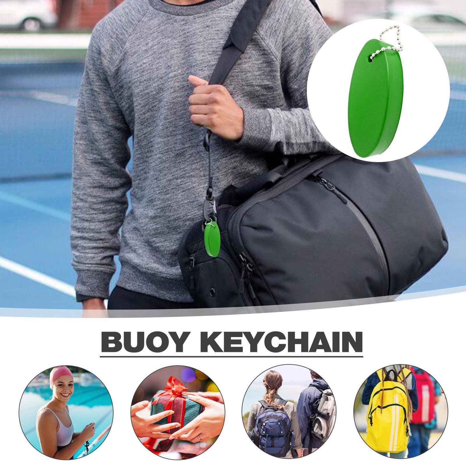 Foam Buoy Keychain Oval Floating Keyring Canoe Acce Keyring Water Sports
