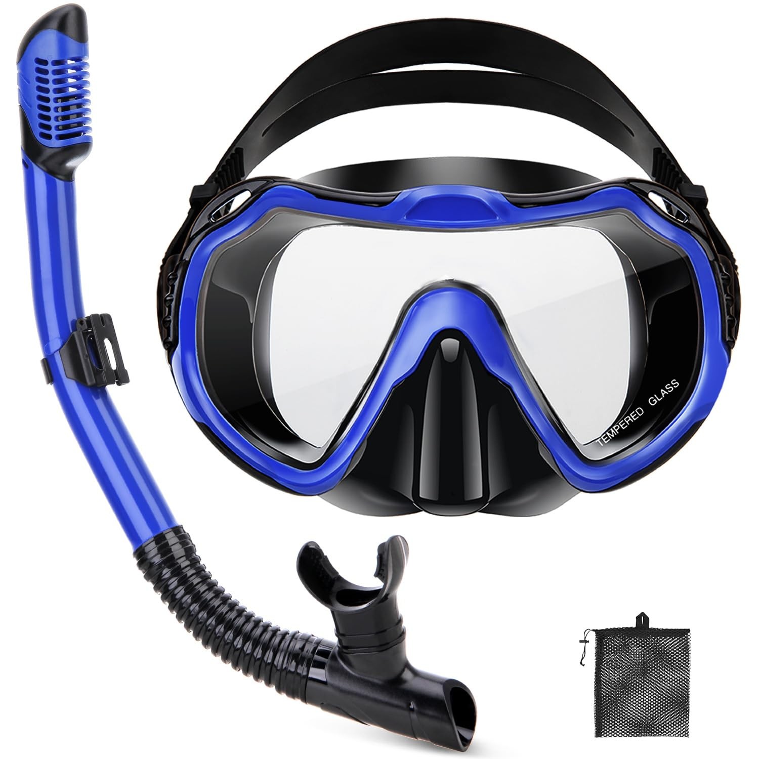 PIYAZI Snorkeling Gear for Adults, Adult Snorkel Set with 1 Set, Blue (1 Set)