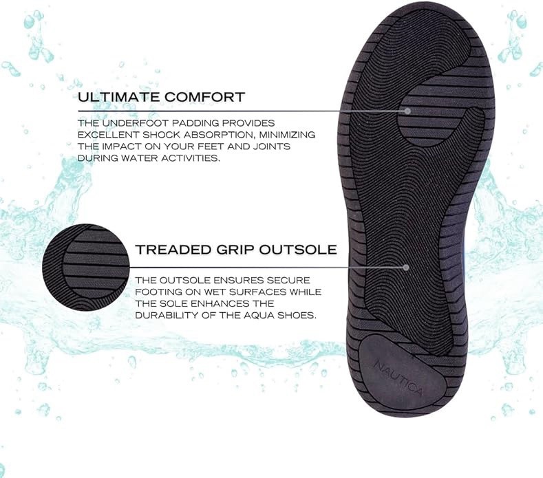 Nautica Mens Athletic Water Shoes Aqua Socks Slip-on Sandals-Marco-Royal Size 9