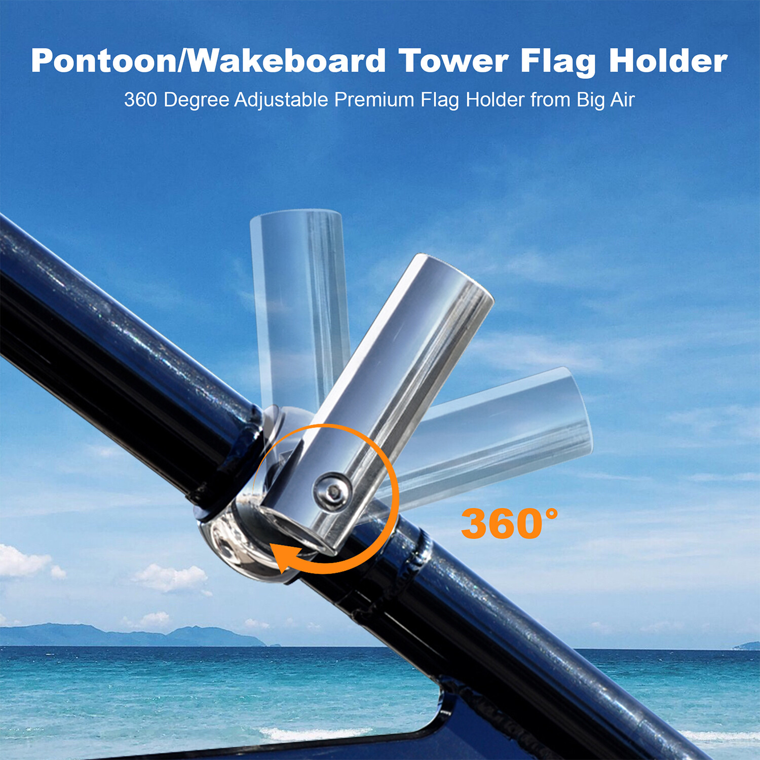 Adjustable Wakeboard Tower Flag Holder Kit Fits 1.5″，1.875″, 2″, 2.25″, 2.375″