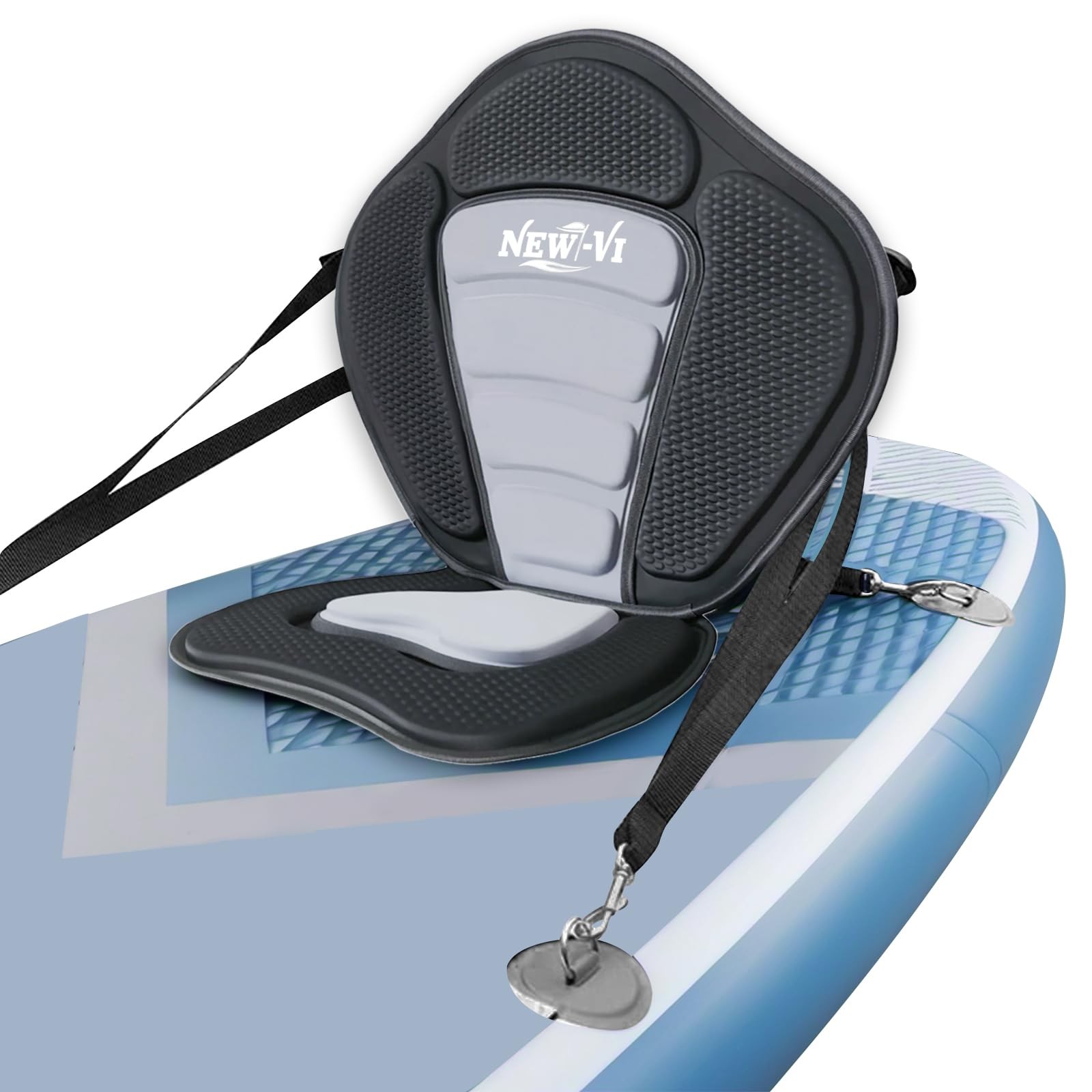 NEW-Vi Universal Deluxe Detachable Kayak Seat Paddle Board Black/Gray