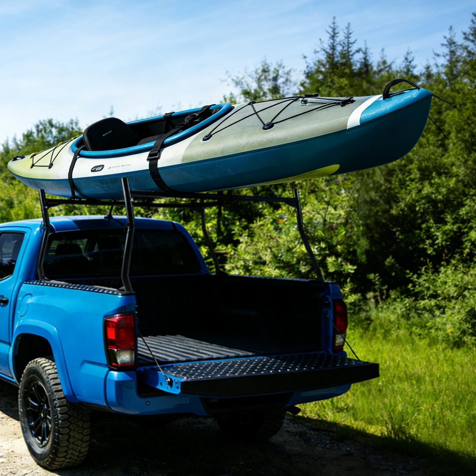 Universal Adjustable Pick up Truck Bed Ladder Rack Lumber Utility Kayak 800lbs