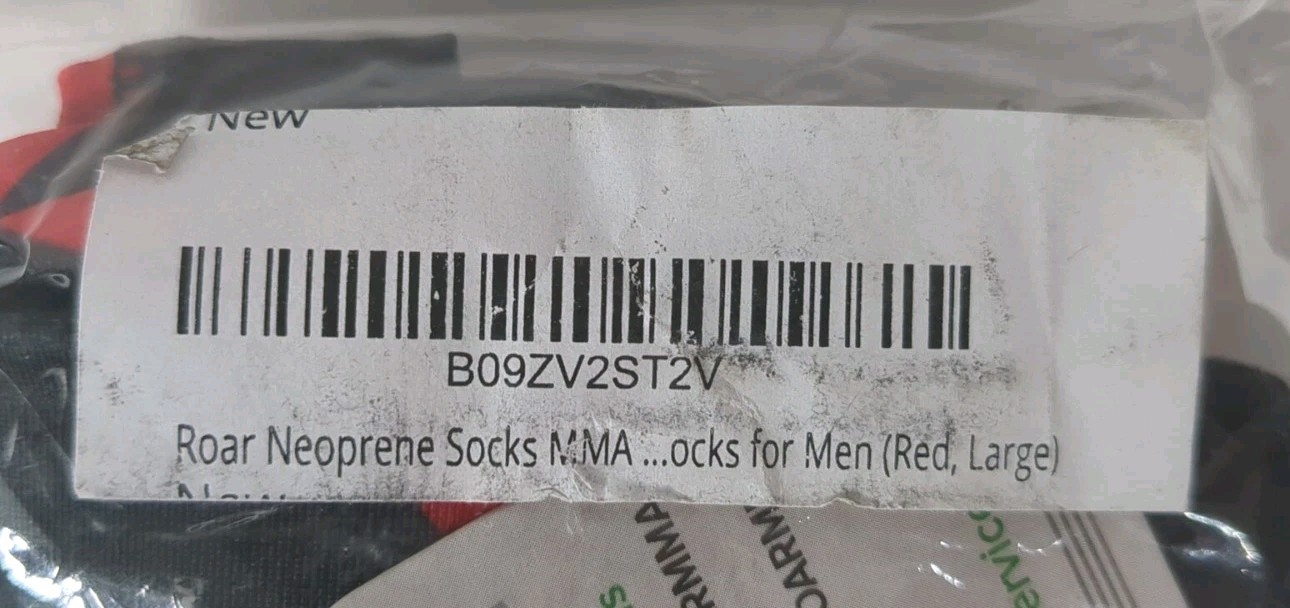 Roar Neoprene Socks MMA Men’s Red Large NWT Padded Black Silver Sports Athletic