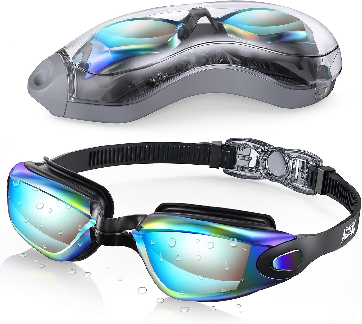 Aegend Swim Goggles, Swimming Goggles No Leaking Full Protection Adult Men Women