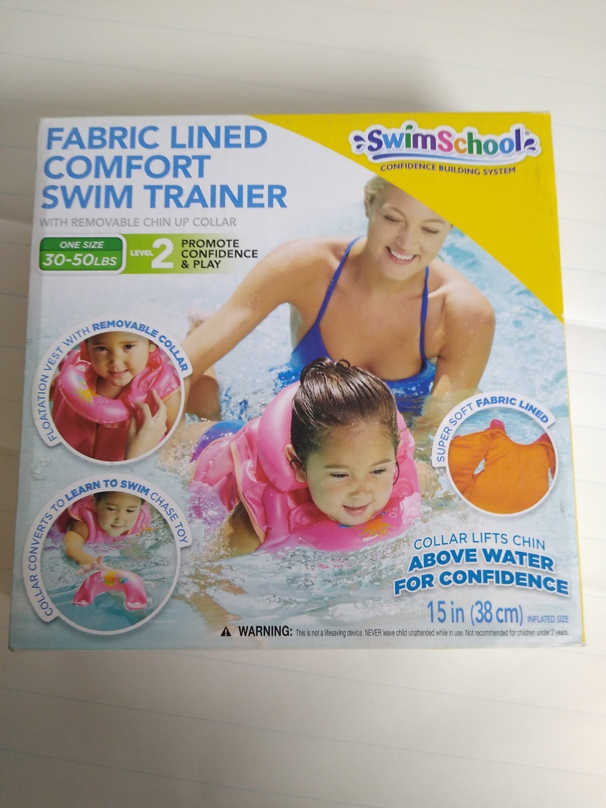 Swim School Trainer Fabric Lined Comfort Swim BLUE 30 – 50 Pounds Level 2