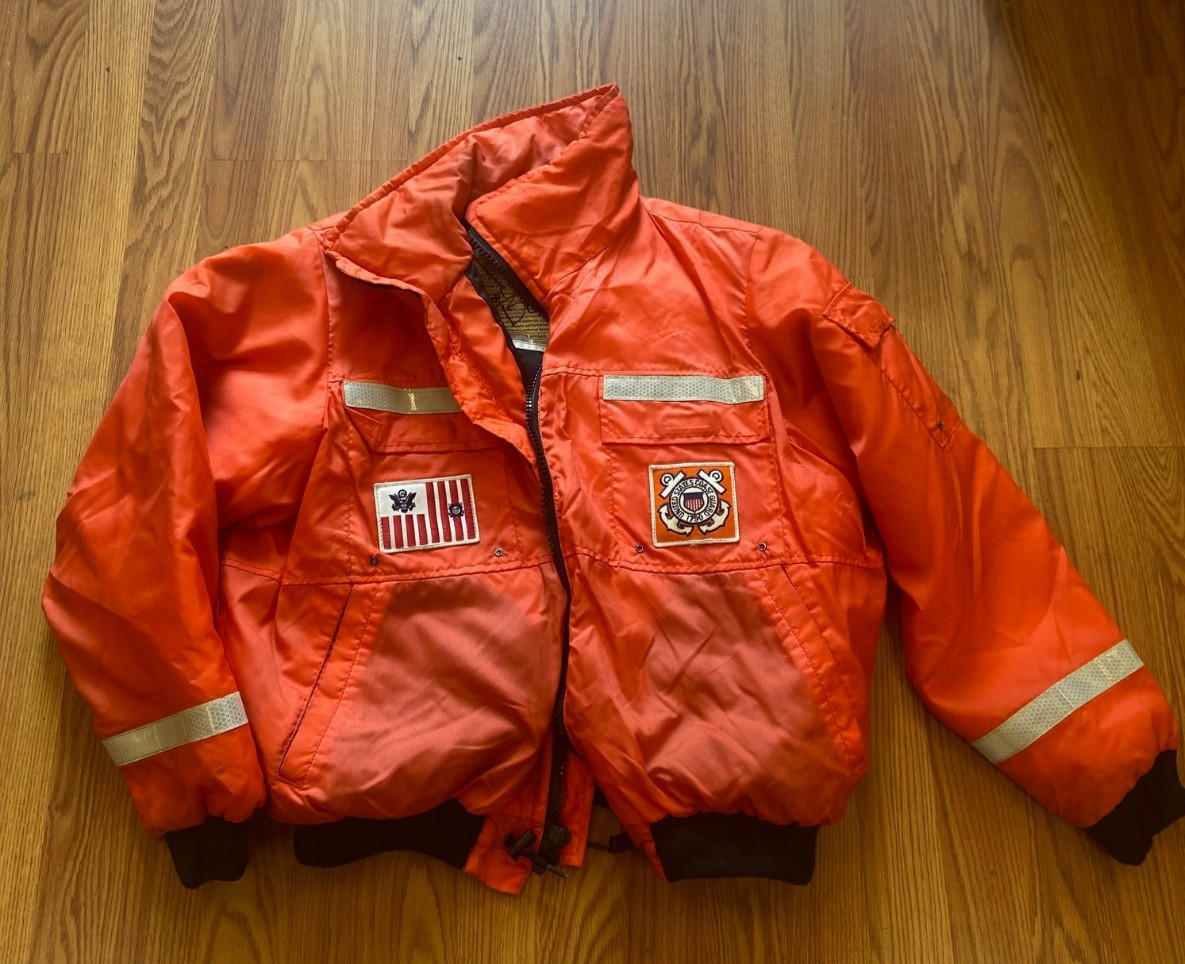 Vintage Mustang Survival MJ6210 Flotation Jacket US Coast Guard Auxiliary XL