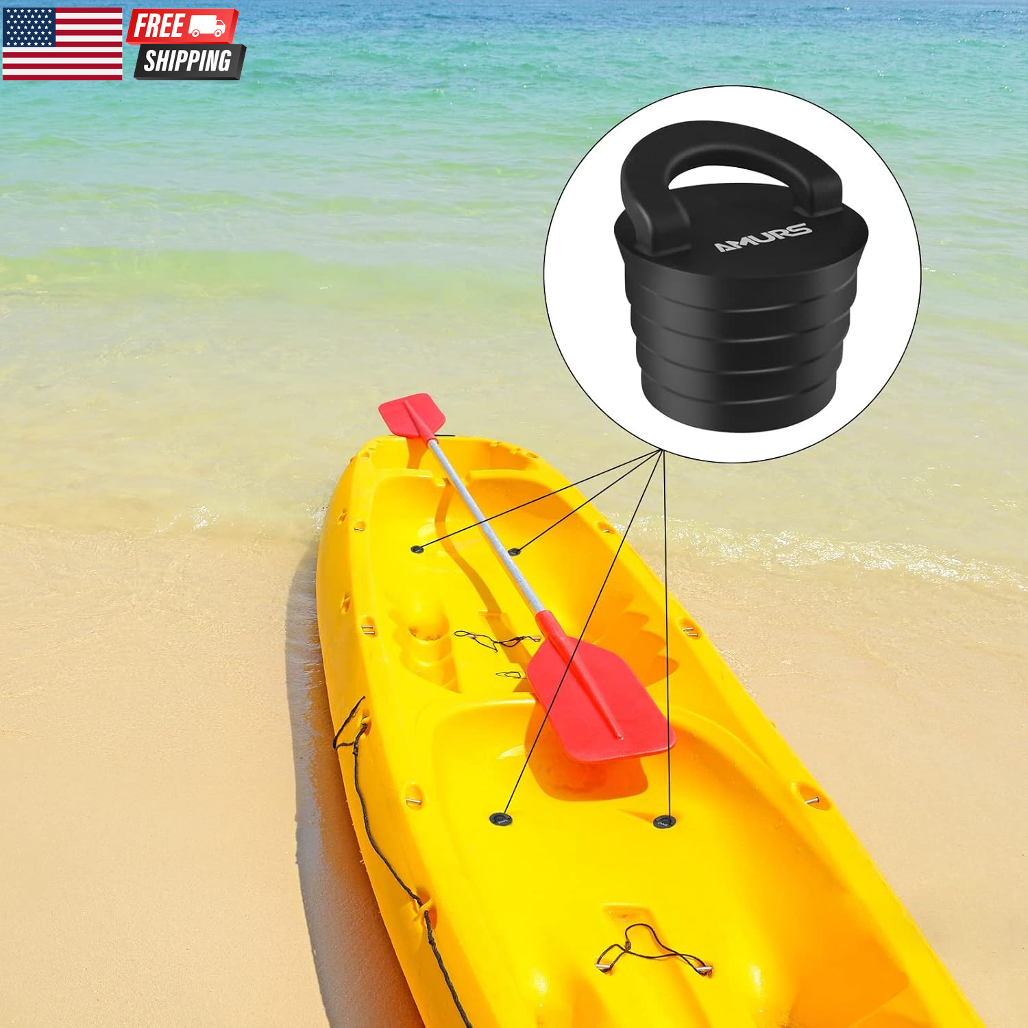 Kayak Scupper Plug Kit Scupper Plugs Drain Holes Stopper with Silicone Handle Un