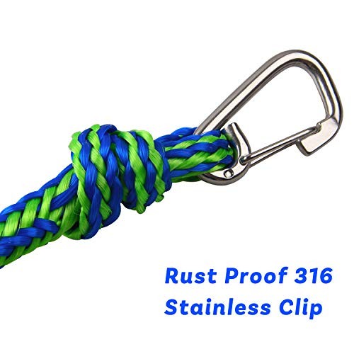 PWC Dock Lines Mooring Rope Bungee Dock Lines with Foam 2pack 0.39inch*10ft