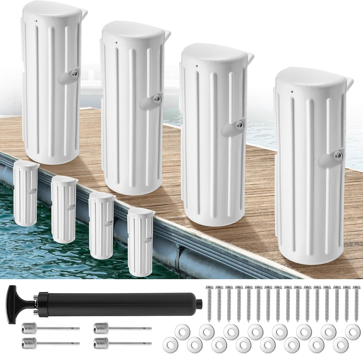 Dock Bumpers Fenders for Edging Docking Inflatable Corner Boat Fenders with Pump