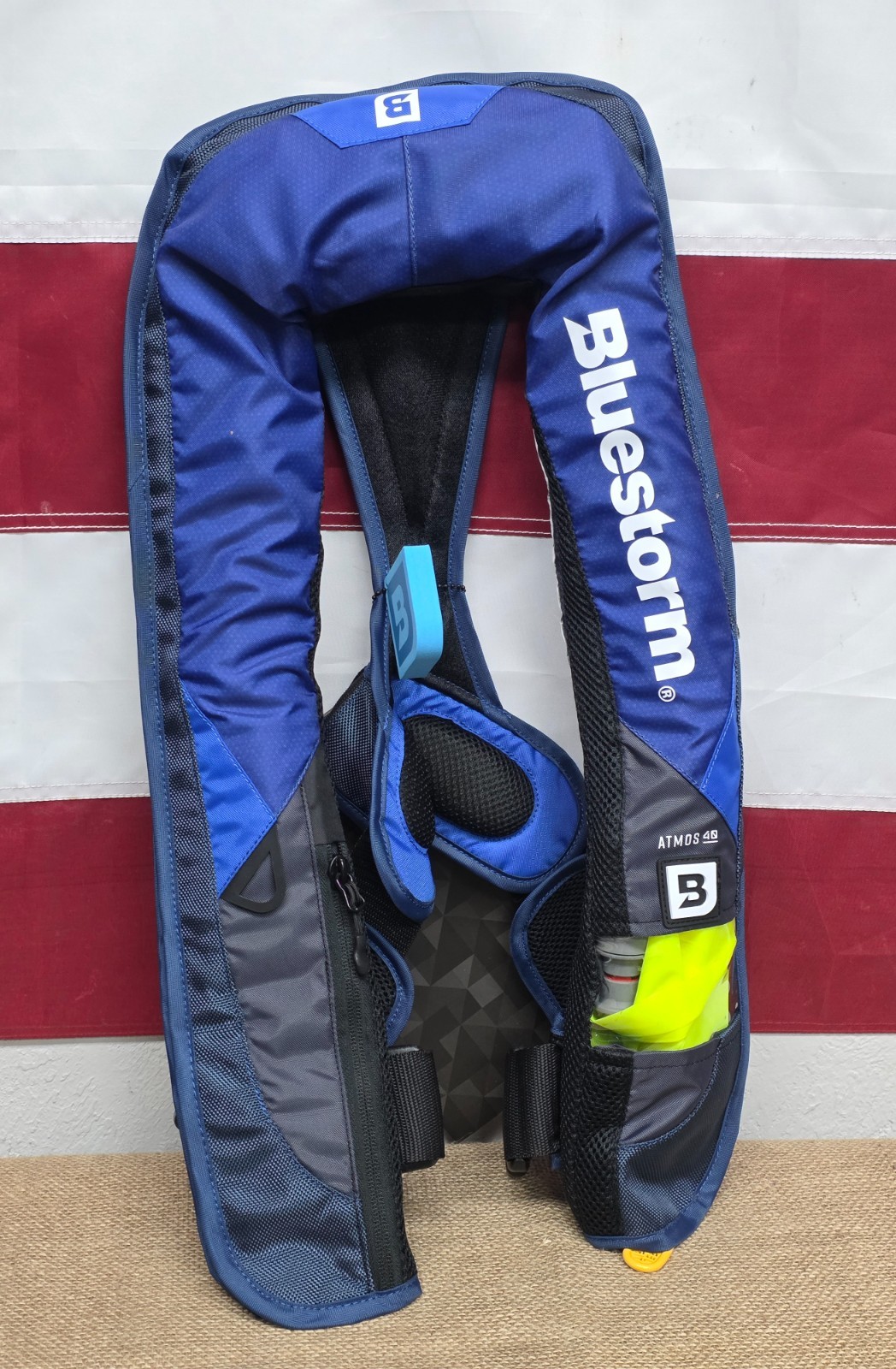 Bluestorm Navy Blue Atmos 40 Inflatable AUTOMATIC Life Jacket USCG Type 2 PFD
