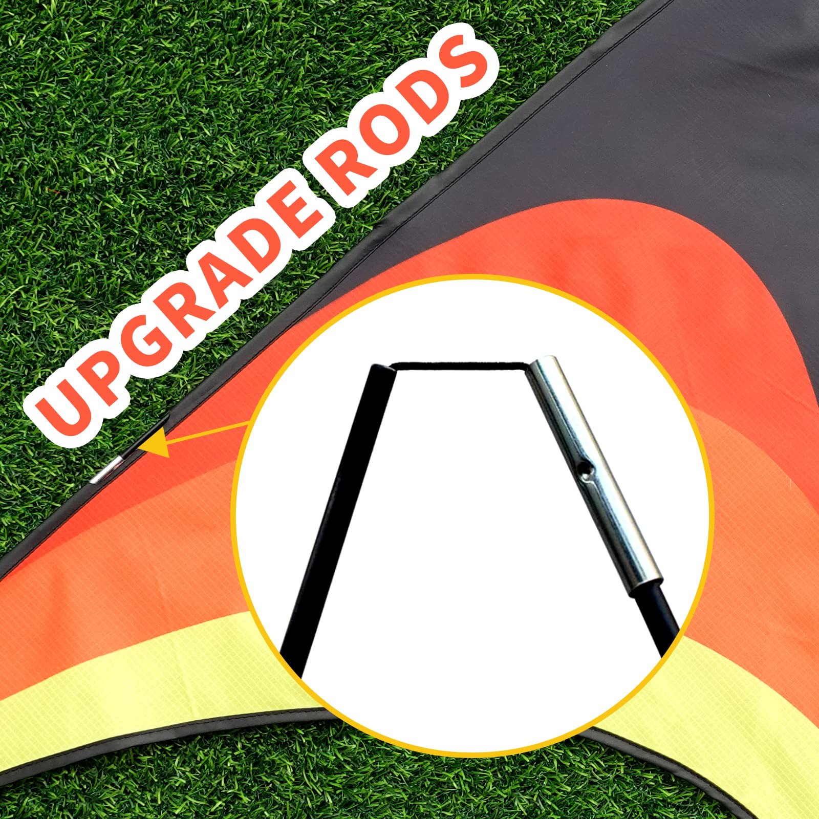 Delta Kite for Kids & Adults Easy X-Large, Red,Orange,Yellow,Black