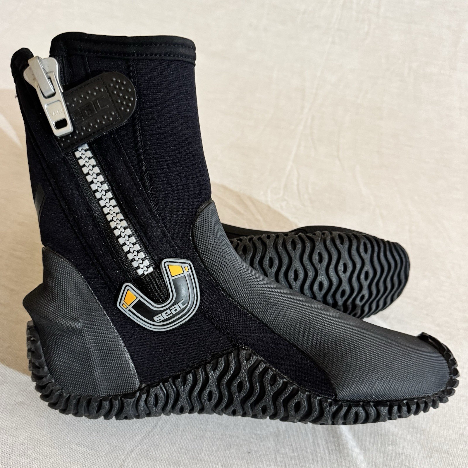 Seac 5mm Neoprene Wetsuit Scuba Diving Boots Shoes with Side Zipper S 5.5-6.5