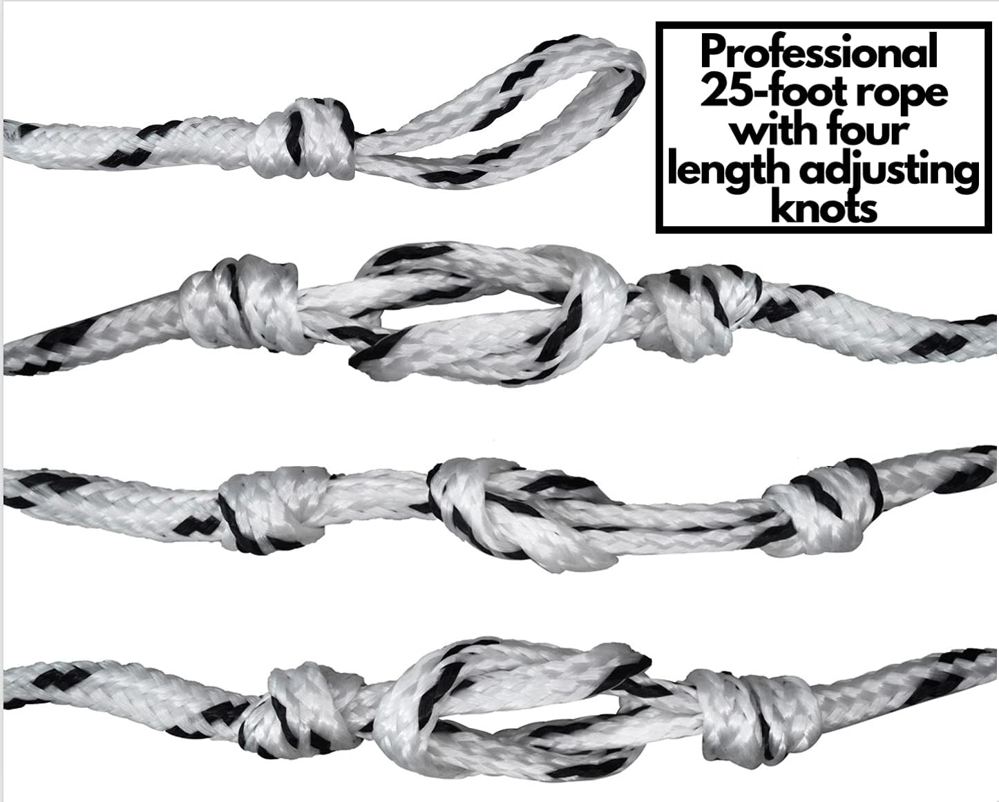 Wakesurf Rope with Handle – Adjustable 25 Foot Tow Rope with 10″ Handle
