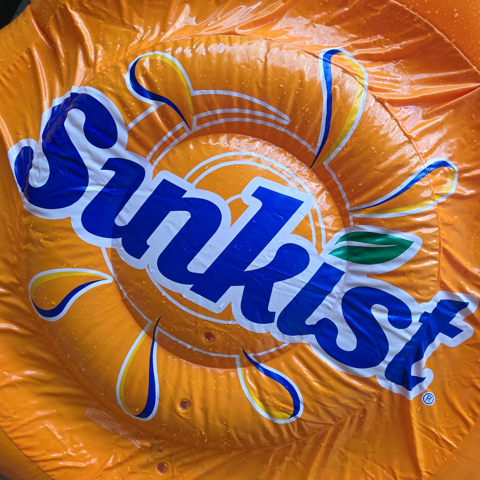 SUNKIST Orange Soda Sun Float 5.5 Feet Wide Durable Pool Lake Inflatable Summer