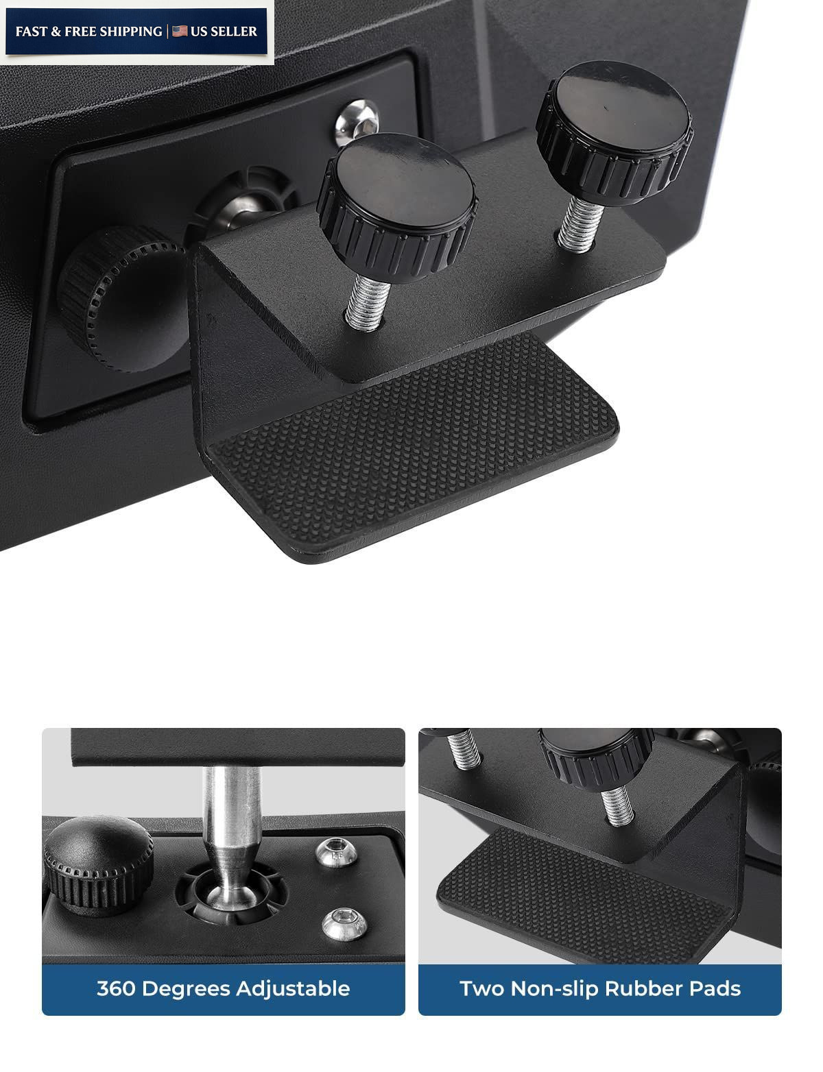 KEMIMOTO Marine Boat Mirror Upgraded Size 10.5 in x 4 in, Square Clamp