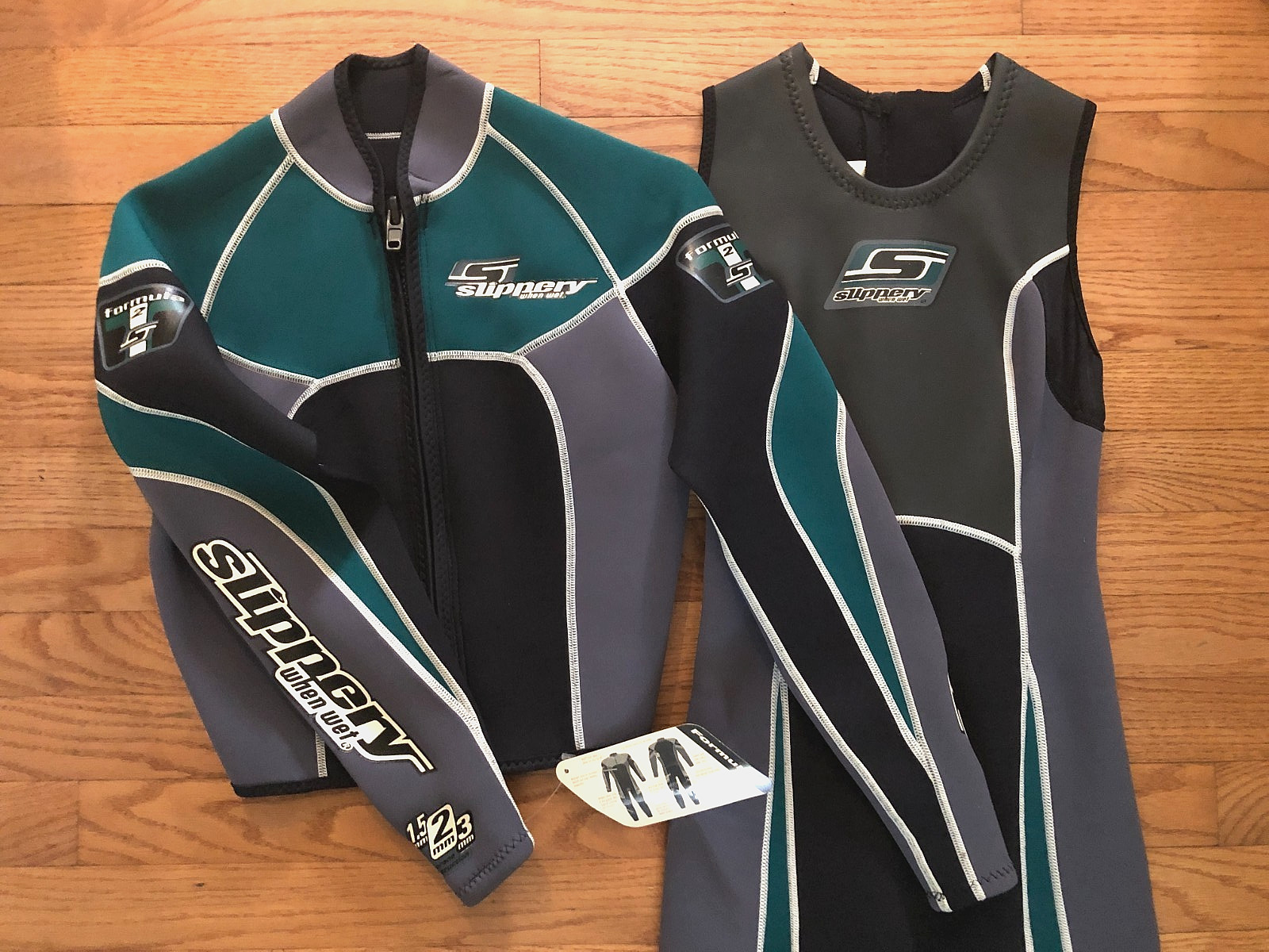 NWT Vtg Slippery When Wet 2-pc WETSUIT~Formula 2~Women Sz S~Surf SWIM Dive SCUBA