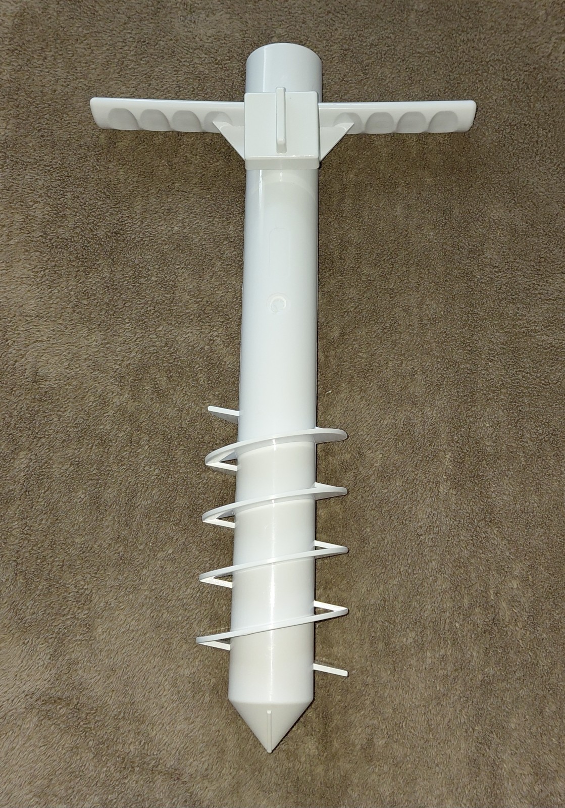 Heavy Duty Beach Umbrella Sand Anchor, Never Rust Plastic, Easy Retention Screw