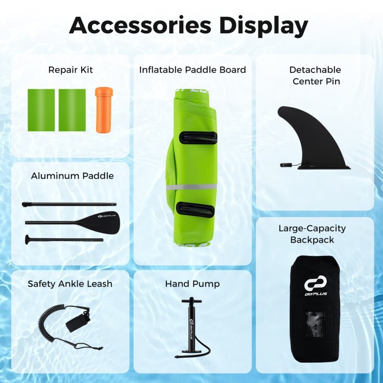 Foldable Portable Inflatable Stand up Paddle Board Sup Board Accessories w/Fins