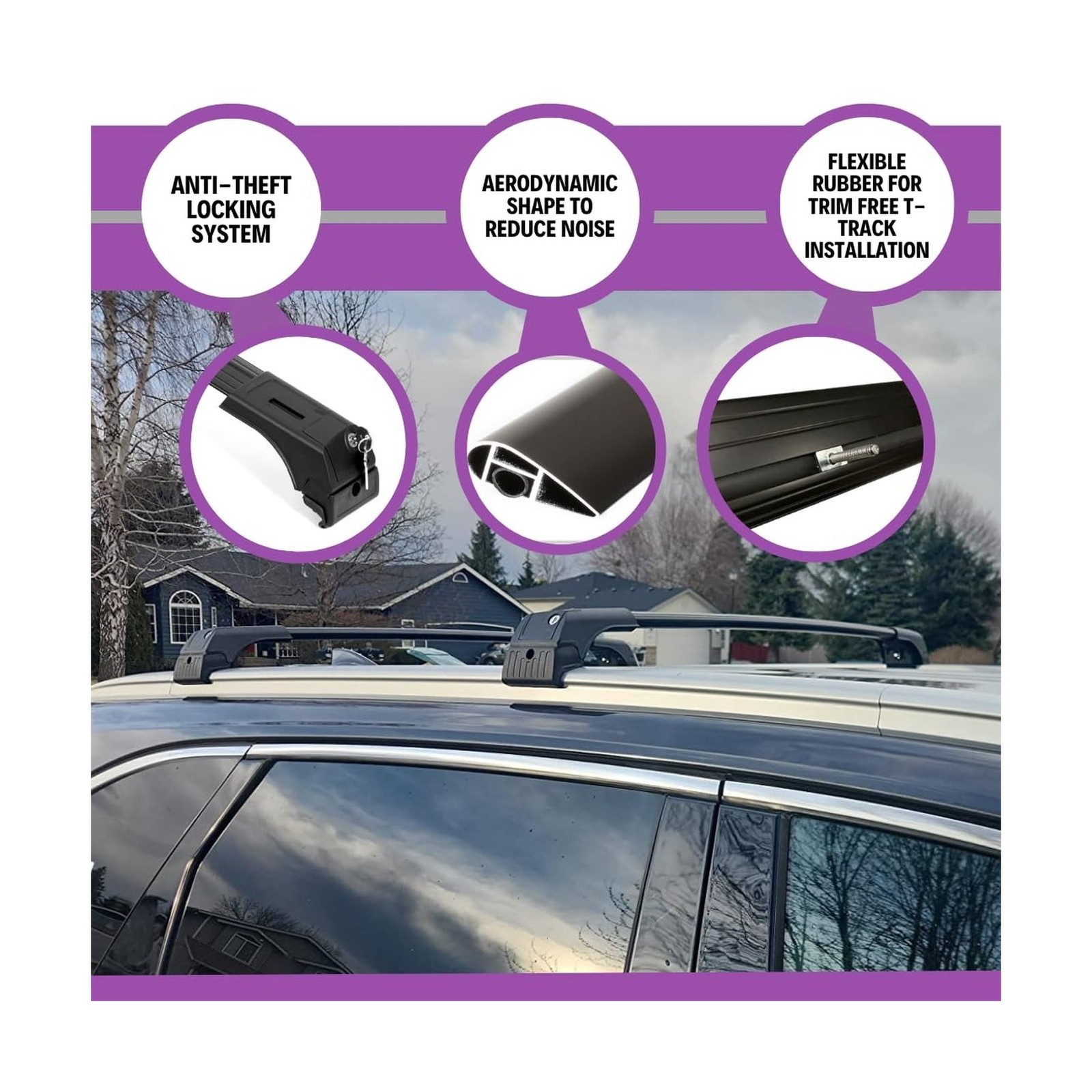 ERKUL Roof Rack Cross Bars for Mazda CX-30 2020-2026 | Aluminum Crossbars wit…