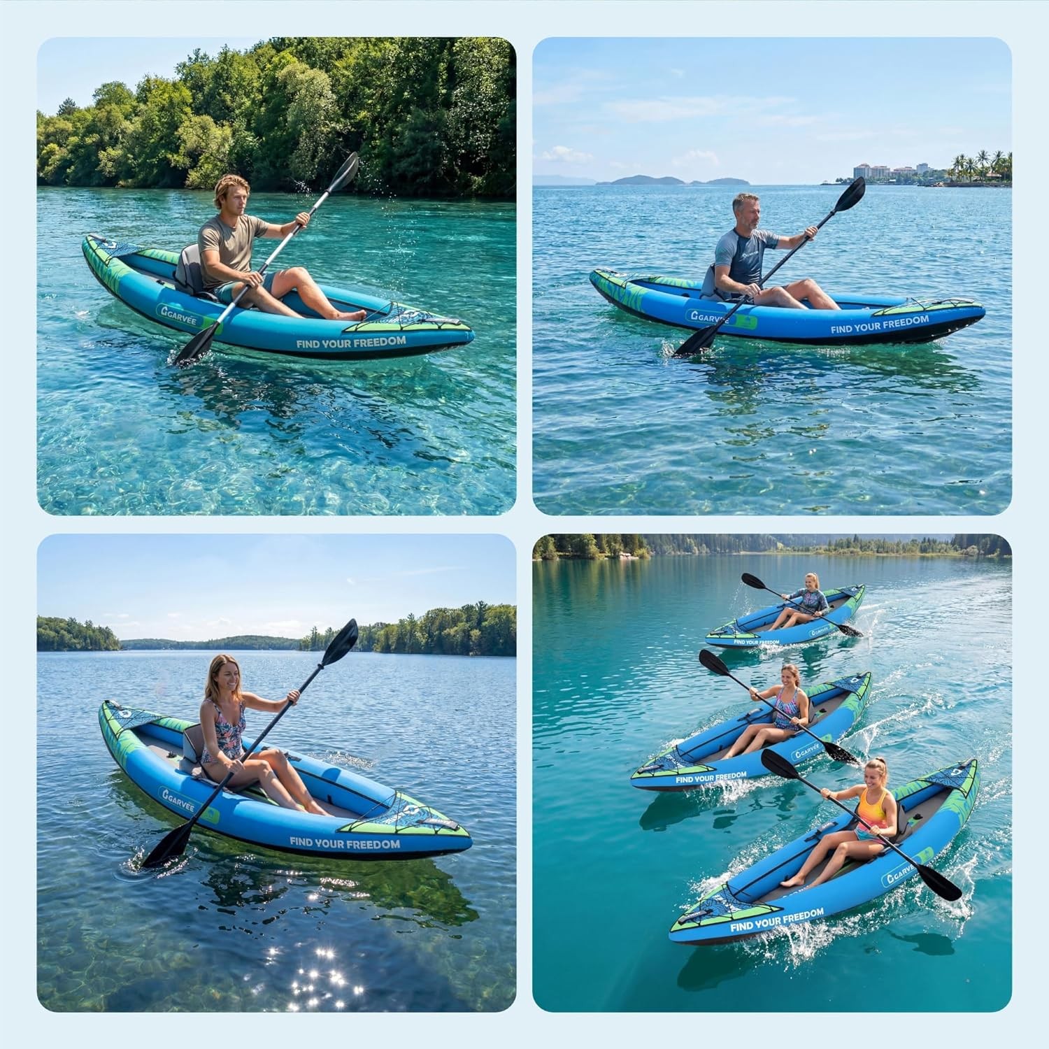 🔥12.5ft Lightweight Drop Stitch Inflatable Kayak for 1 Adult – 450lbs Capacity,
