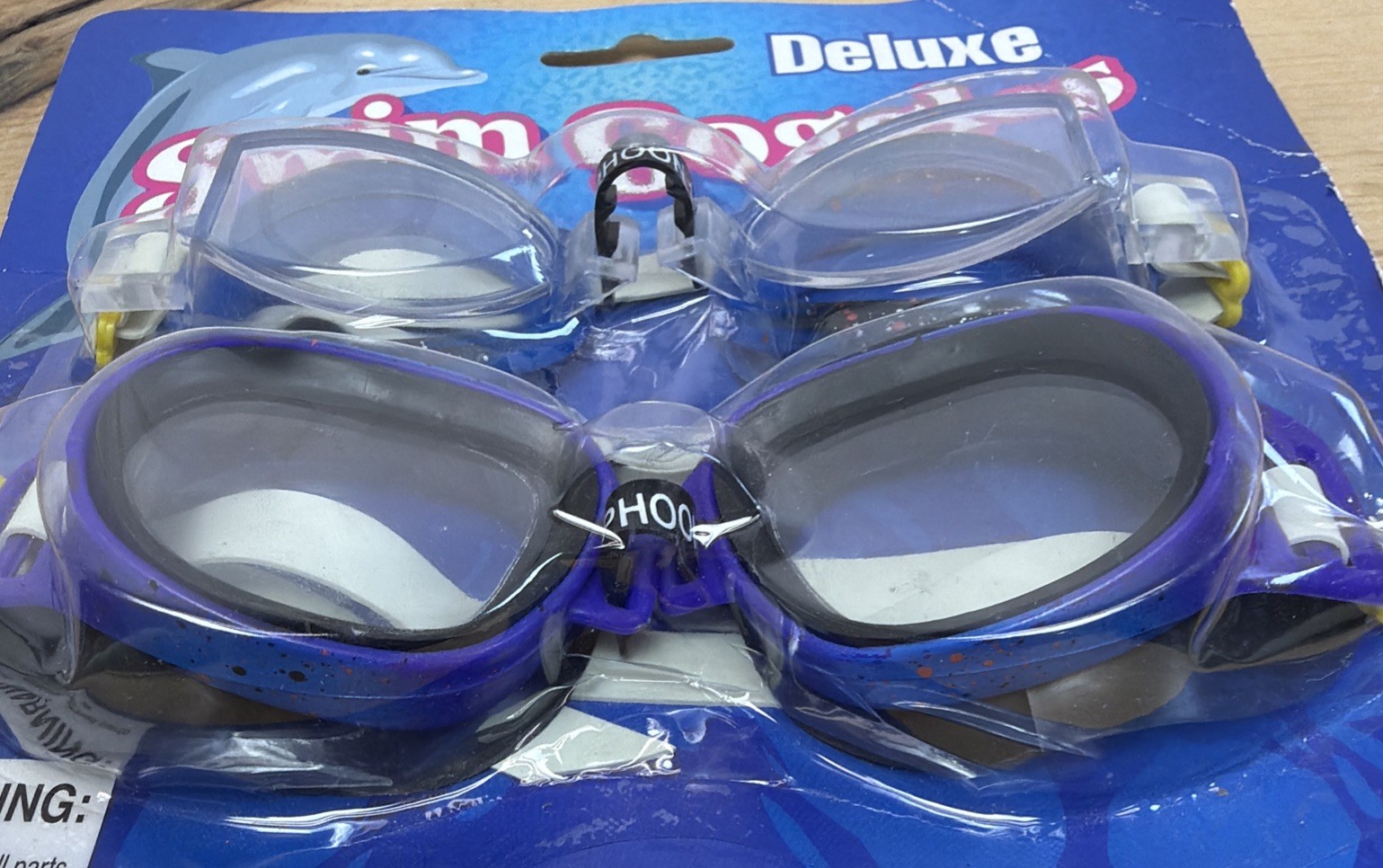 Deluxe Swim Goggles 2 Pack Kids Youth Swimming Goggles Blue Purple New Sealed
