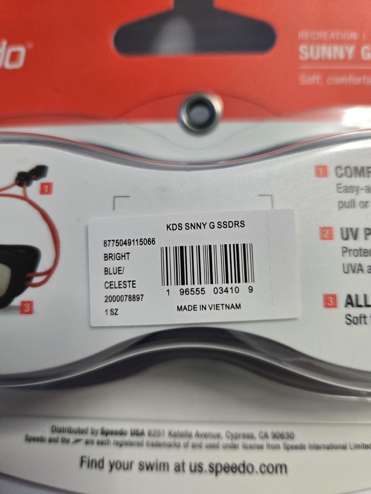 Speedo Sunny G Kids Swim Goggles Ages 3-8 Blue Case of 6 New Sealed Bulk Lot