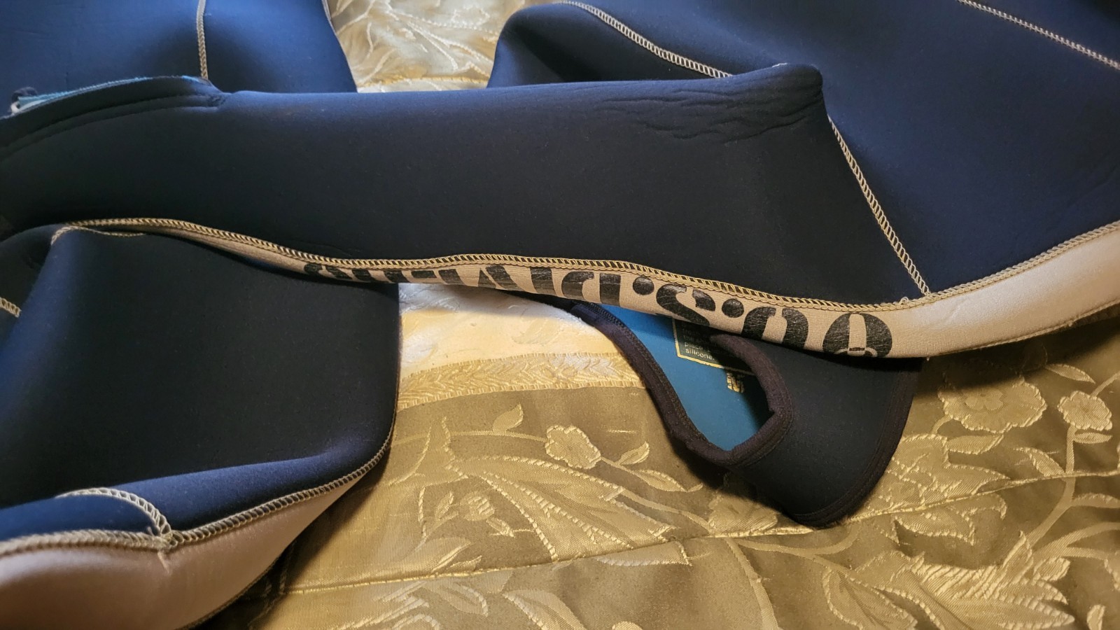 US Divers JM Cousteau 6 mil 2-piece wetsuit M blue gray crotch strap 3500 12 zip
