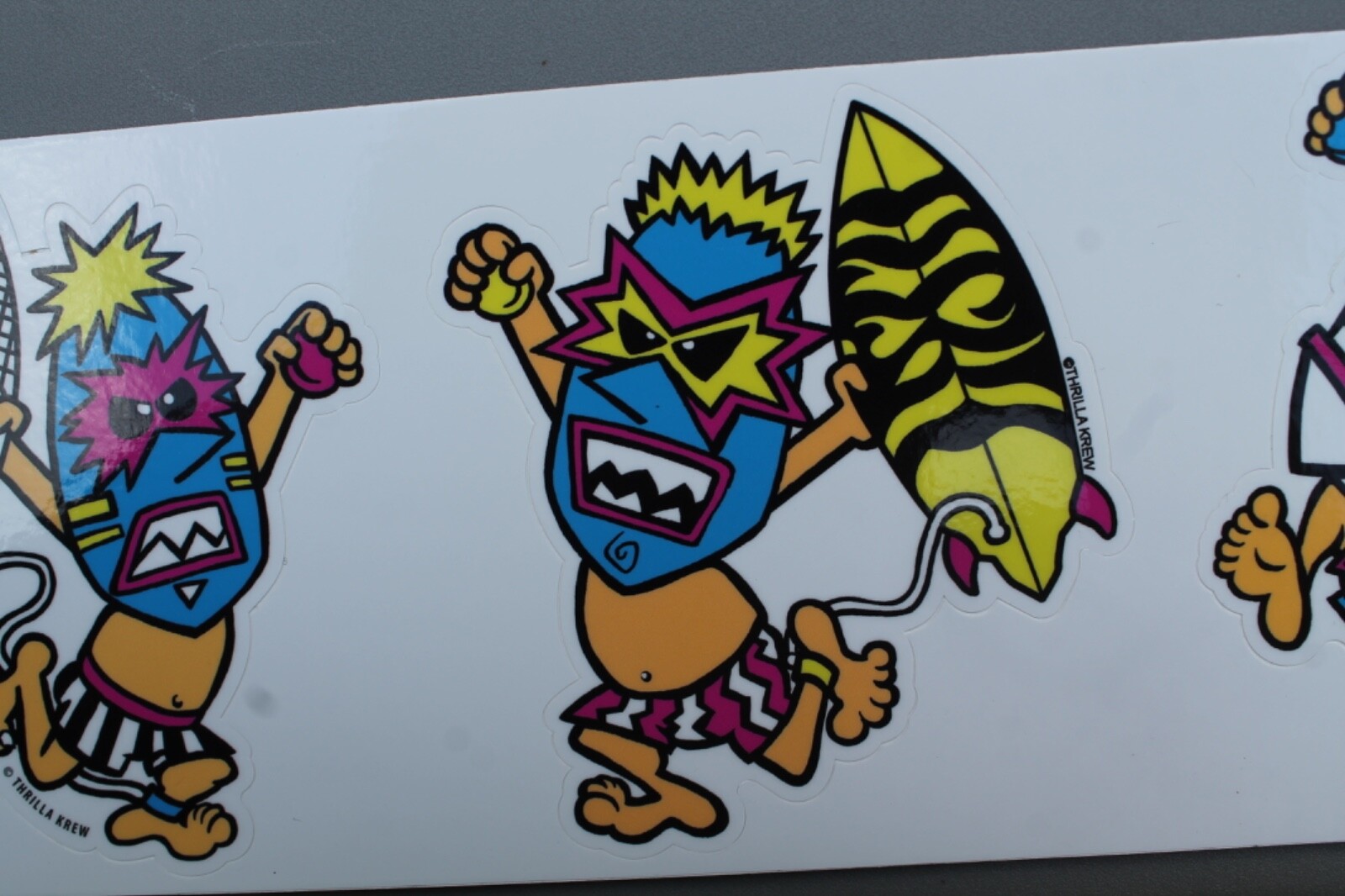 T&C Thrilla Krew Town & Country Tiki Natives Hawaii Surfing STICKER – Sheet of 3
