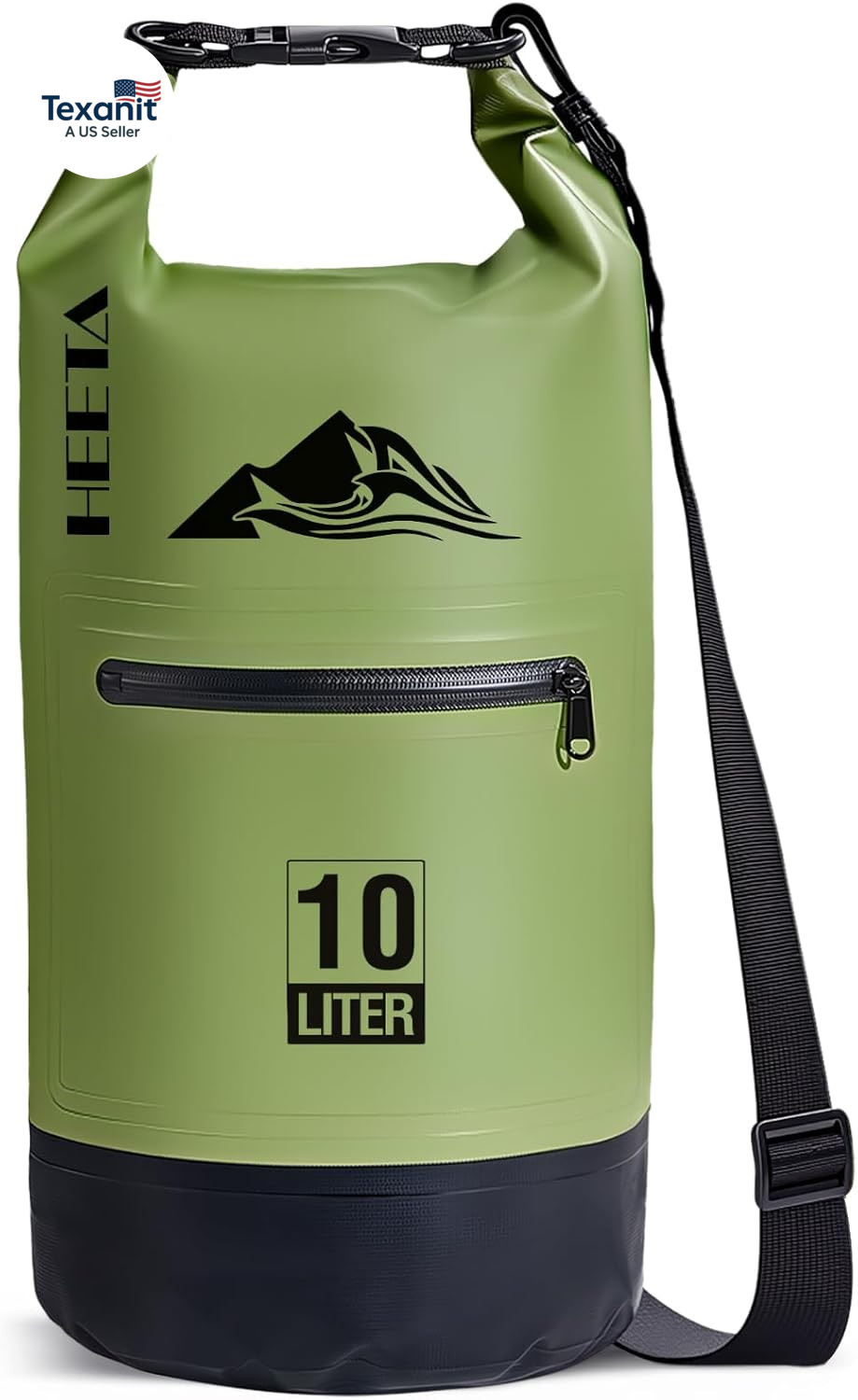 Waterproof Dry Bag with Front Zippered Pocket for Women Men, 5L/10L/20L/30L/40L