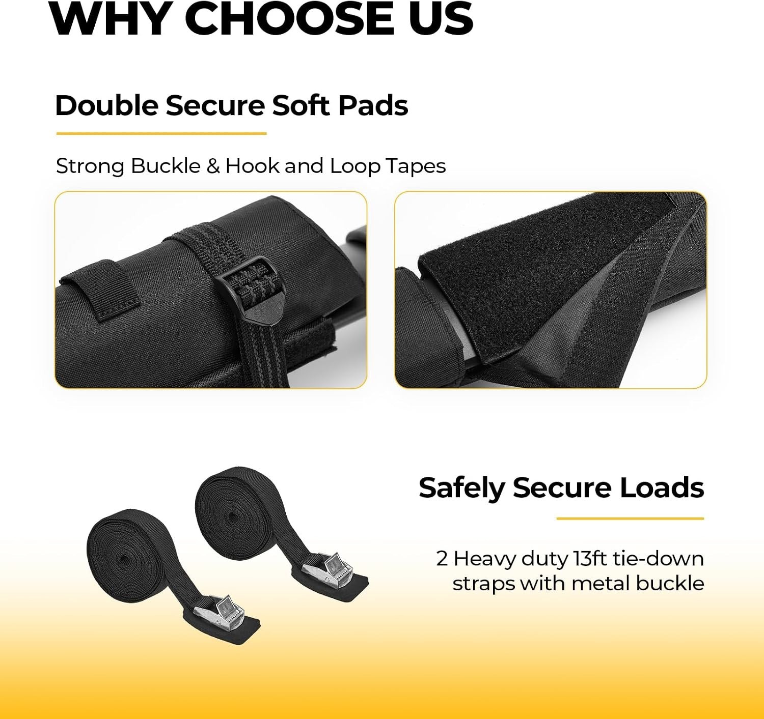 2.0 Soft Roof Rack Pads for Crossbars Protective, Water-Resistant Pads Surfbo…