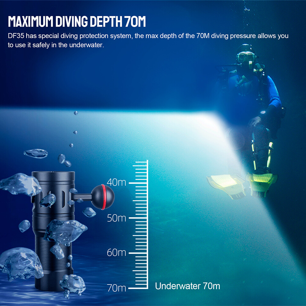 Trustfire 2350Lumen LED Diving Light Underwater 100M Scuba Flashlight For Video