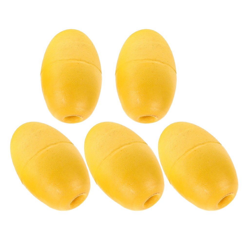 5Pcs Floating PVC Buoy Set Yellow for Boat Mooring Rope and Kayak Stabilizer Use