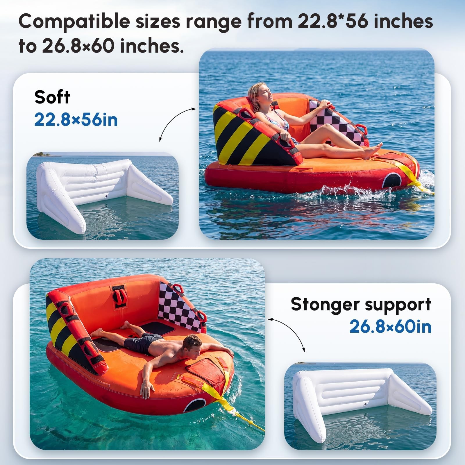 Towable Tube Replacement Bladder for 1-4 Riders, Innertube with Safety Speed Val