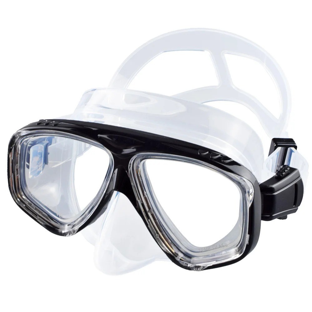 Snorkel Mask Swimming Goggles Scuba Diving Silicone Skirt Tempered Glass Len